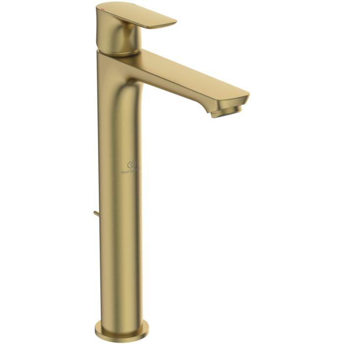 Ideal Standard Connect Air Waschtischarmatur A7025A2 VerläNgerter Sockel, Ausladung 150Mm, Mit Ablaufgarnitur, Brushed Gold