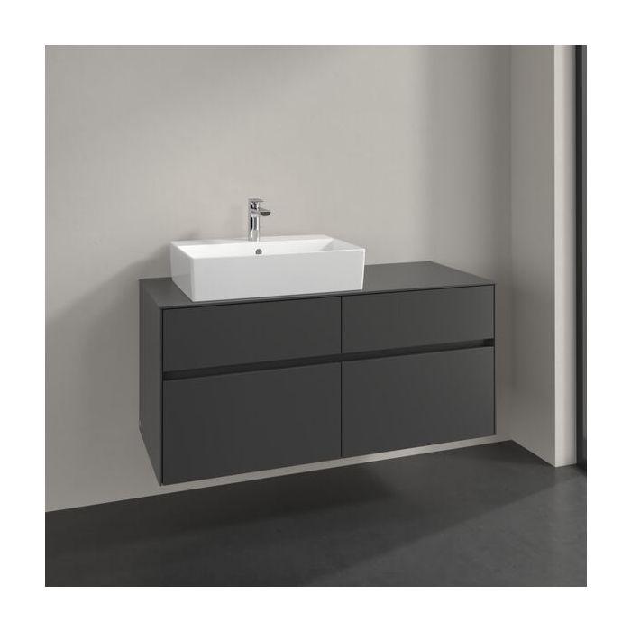 Villeroy Und Boch Collaro Waschtischunterschrank C12900VR 120X54,8X50Cm, Waschtisch Links, Graphite