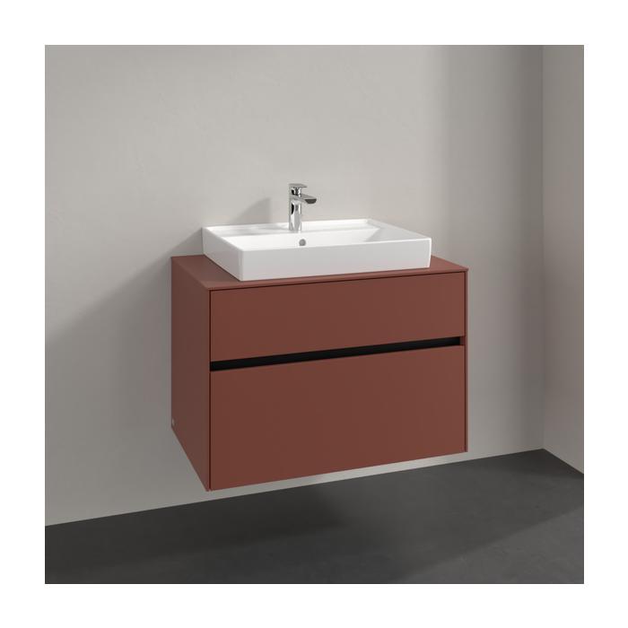 Villeroy Und Boch Collaro Waschtischunterschrank C08000AH 80X54,8X50Cm, Waschtisch Mittig, Wine Red