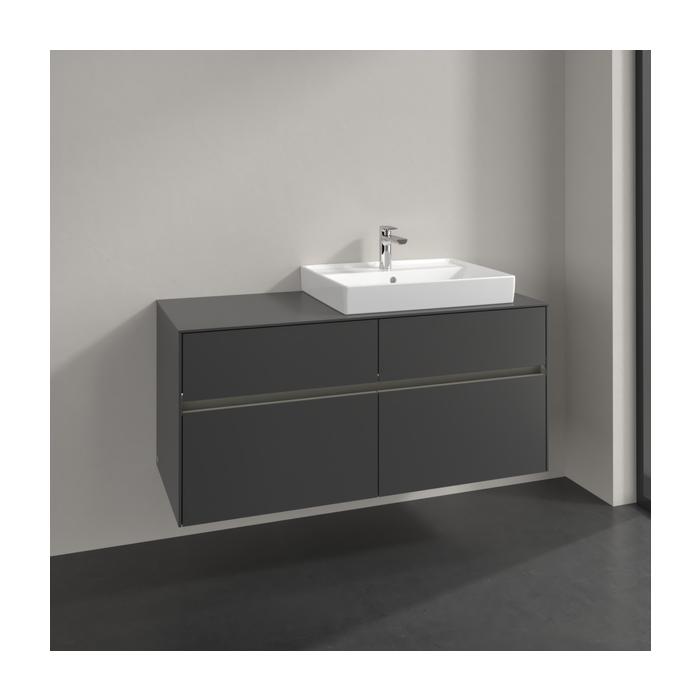 Villeroy Und Boch Collaro Waschtischunterschrank C086B0VR 140X54,8X50Cm, Waschtisch Rechts, Led-Beleuchtung 10,4W, Graphite