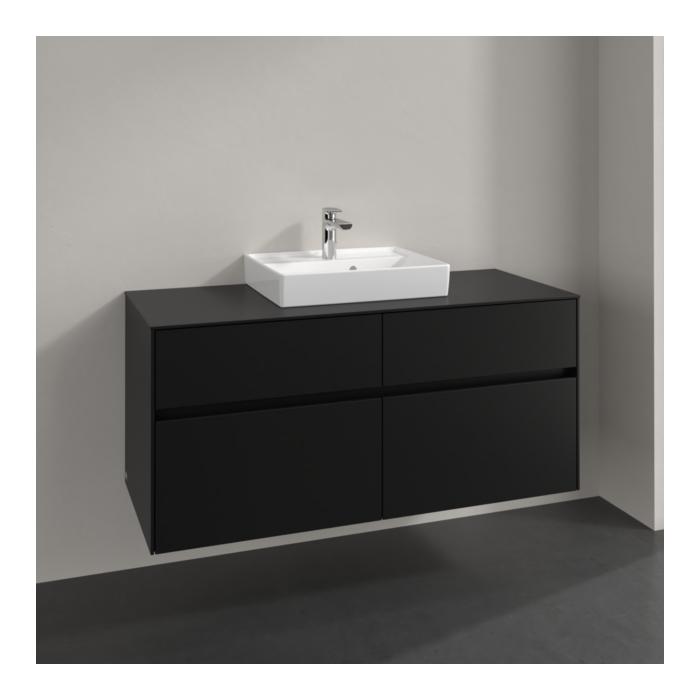 Villeroy Und Boch Collaro Waschtischunterschrank C07000VL 120X54,8X50Cm, Waschtisch Mittig, Volcano Black