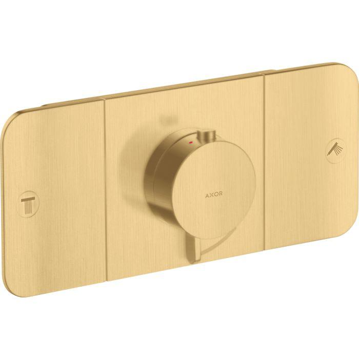 Hansgrohe Axor One Fertigmontageset 45712250 Unterputz-Thermostatmodul, 2 Verbraucher, Brushed Gold Optic