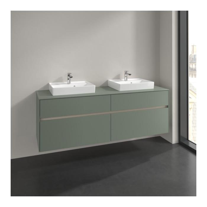 Villeroy Und Boch Collaro Waschtischunterschrank C024B0AF 160X54,8X50Cm, FüR 2 Waschtische, Mit Led-Beleuchtung, Soft Green