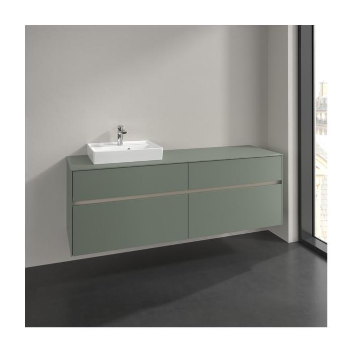 Villeroy Und Boch Collaro Waschtischunterschrank C078B0AF 160X54,8X50Cm, Waschtisch Links, Led-Beleuchtung 12W, Soft Green