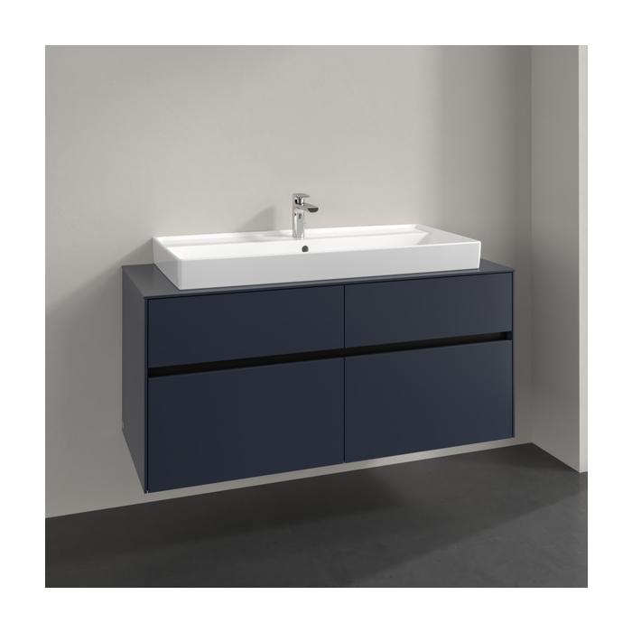 Villeroy Und Boch Collaro Waschtischunterschrank C09200VQ 140X54,8X50Cm, Waschtisch Mittig, Marine Blue
