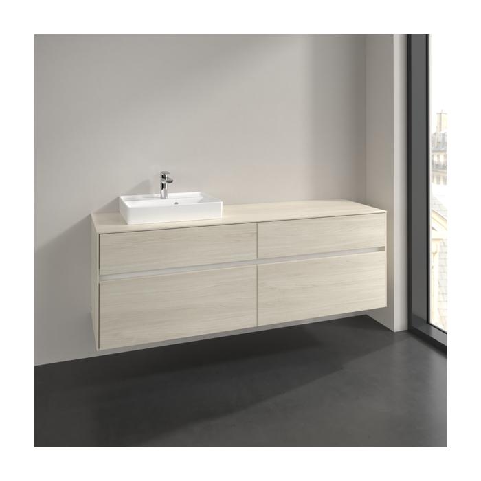 Villeroy Und Boch Collaro Waschtischunterschrank C078B0AA 160X54,8X50Cm, Waschtisch Links, Led-Beleuchtung 12W, White Oak
