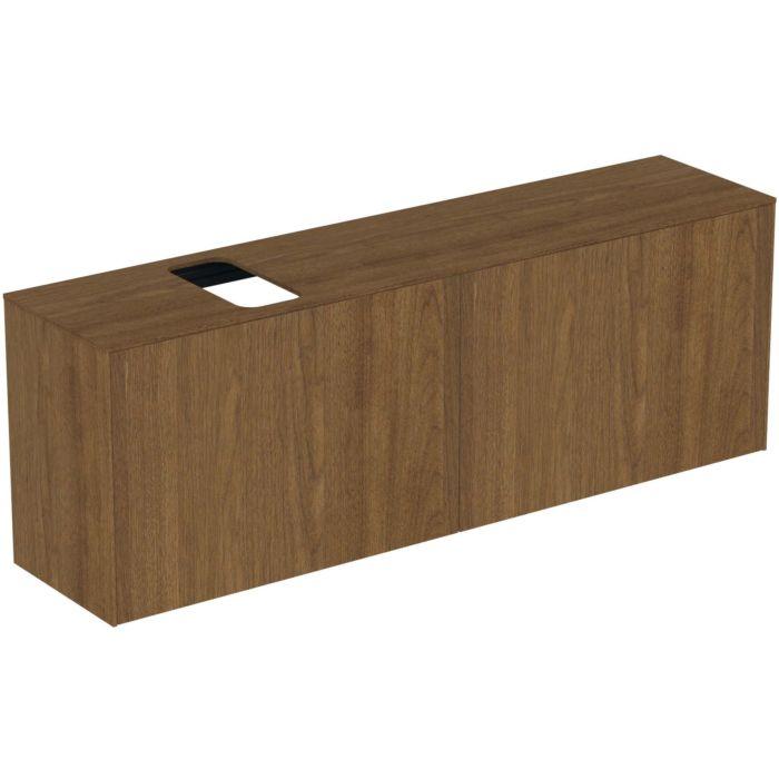 Ideal Standard Conca Waschtisch-Unterschrank T3995Y5 Mit Ausschnitt, 2 AuszüGe, 160 X 37 X 55 Cm, Walnuss Dunkel Furnier