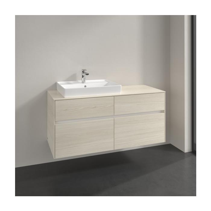 Villeroy Und Boch Collaro Waschtischunterschrank C082B0AA 120X54,8X50Cm, Waschtisch Links, Led-Beleuchtung 8,8 W, White Oak