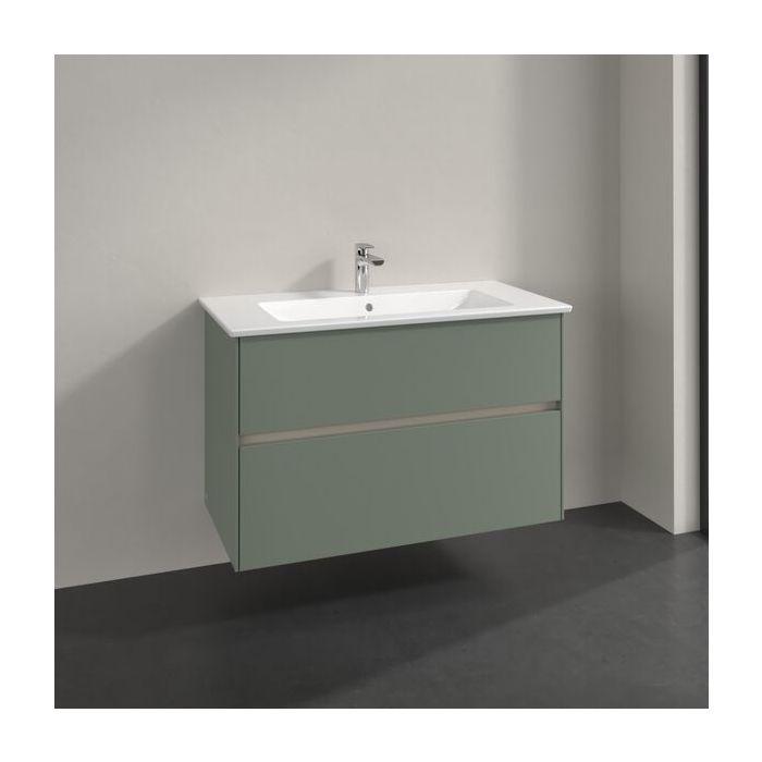 Villeroy Und Boch Collaro Waschtischunterschrank C14500AF 96,1X61X48Cm, Waschbecken Mittig, Soft Green