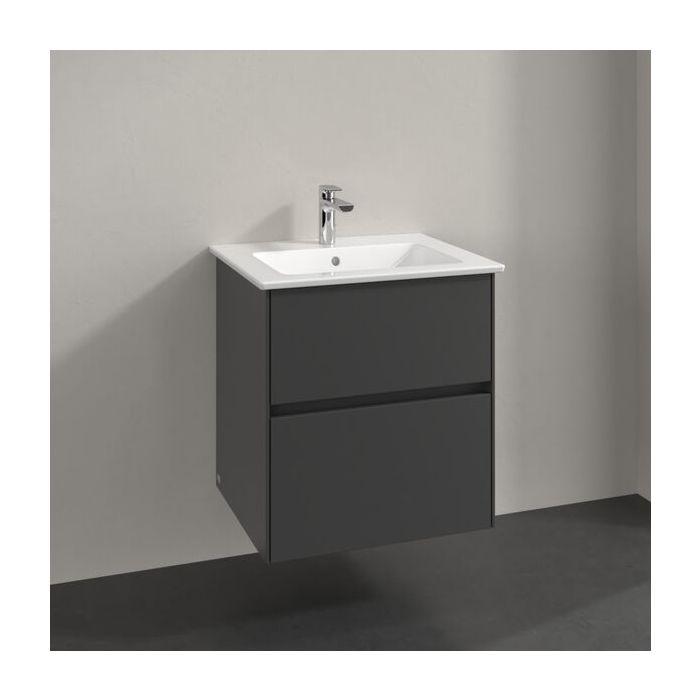Villeroy Und Boch Collaro Waschtischunterschrank C142B0VR 56,1X61X48Cm, Waschbecken Mittig, Led-Beleuchtung 3,9W, Graphite