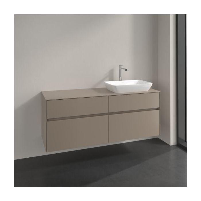 Villeroy Und Boch Collaro Waschtischunterschrank C118B0VM 140X54,8X50Cm, Waschtisch Rechts, Led-Beleuchtung 10,4W, Taupe