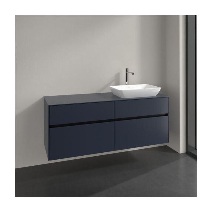 Villeroy Und Boch Collaro Waschtischunterschrank C118B0VQ 140X54,8X50Cm, Waschtisch Rechts, Led-Beleuchtung 10,4W, Marine Blue