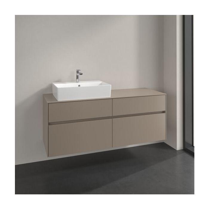 Villeroy Und Boch Collaro Waschtischunterschrank C13200VM 140X54,8X50Cm, Waschtisch Links, Taupe