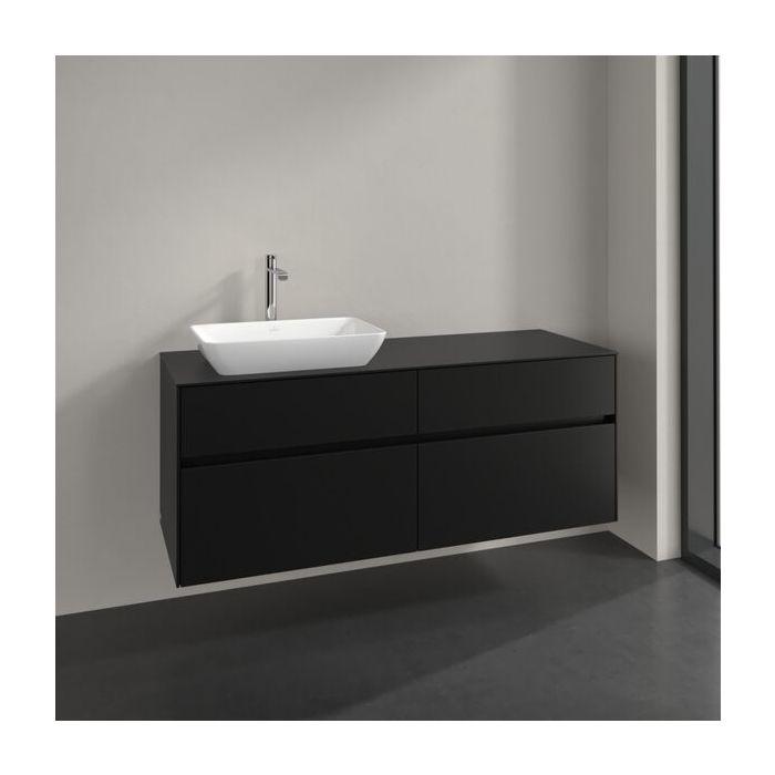Villeroy Und Boch Collaro Waschtischunterschrank C11700VL 140X54,8X50Cm, Waschtisch Links, Volcano Black