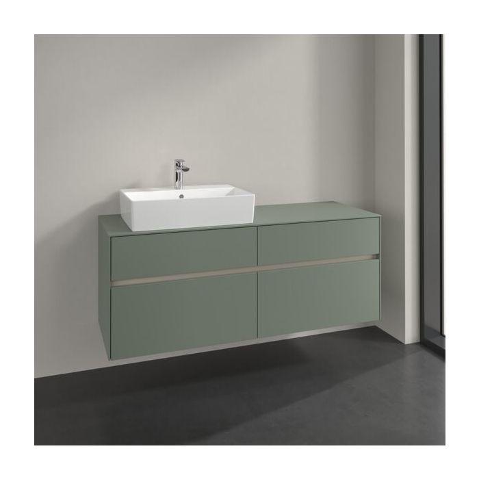 Villeroy Und Boch Collaro Waschtischunterschrank C13200AF 140X54,8X50Cm, Waschtisch Links, Soft Green
