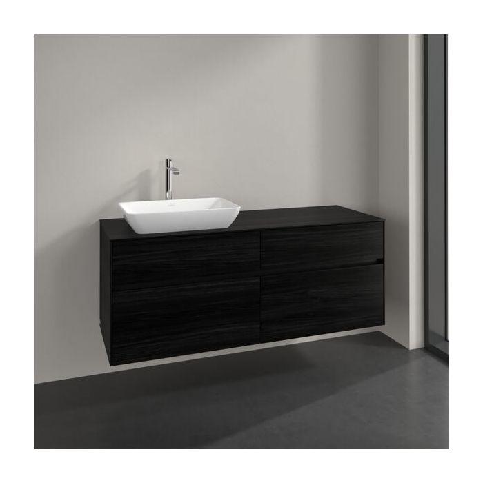 Villeroy Und Boch Collaro Waschtischunterschrank C11700AB 140X54,8X50Cm, Waschtisch Links, Black Oak