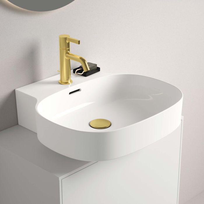 Ideal Standard Linda-X Waschtisch T4981MA 1 Hahnloch, Mit ÜBerlauf, Geschliffen, 500 X 480 X 135 Mm, Weiß Ideal Plus