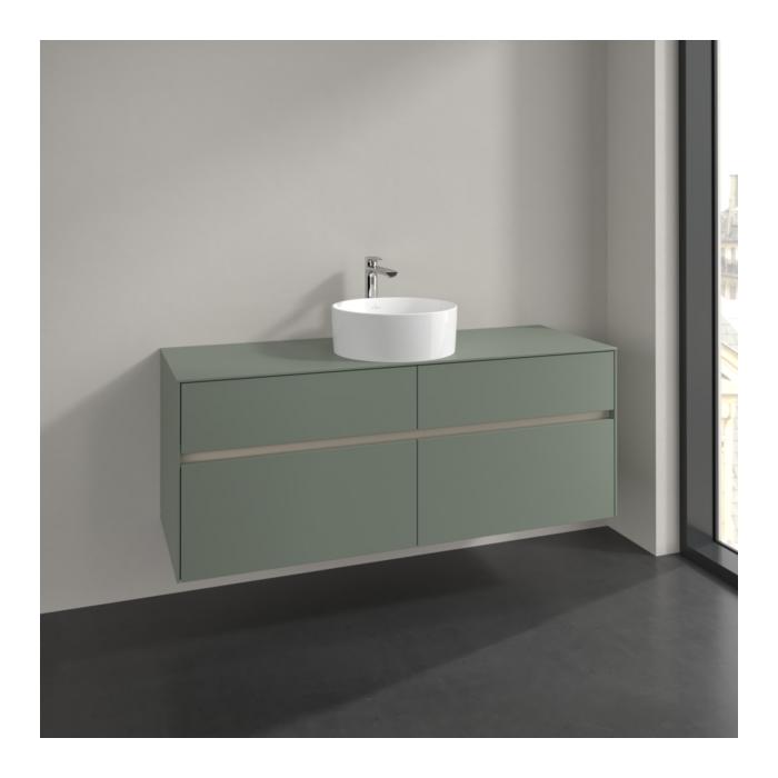 Villeroy Und Boch Collaro Waschtischunterschrank C04500AF 140X54,8X50Cm, Waschtisch Mittig, Soft Green
