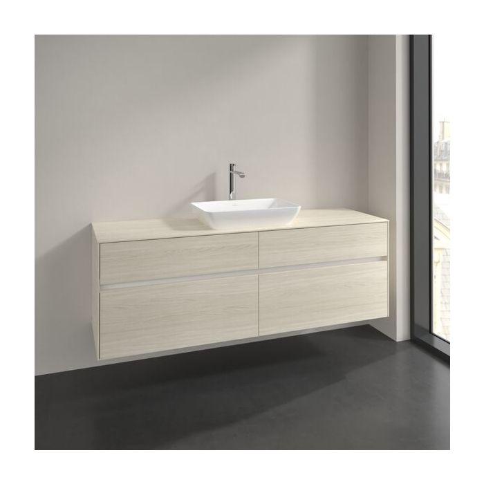 Villeroy Und Boch Collaro Waschtischunterschrank C120B0AA 160X54,8X50Cm, Waschtisch Mittig, Led-Beleuchtung 12W, White Oak