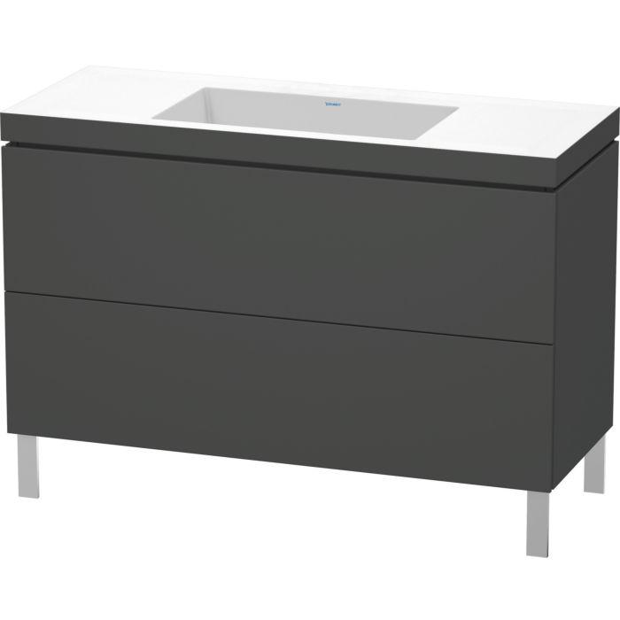 Duravit L-Cube Waschtisch-Unterschrank LC6939N4949 120 X 48 Cm, Ohne Hahnloch, Graphit Matt, 2 AuszüGe, Bodenstehend