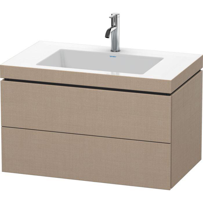 Duravit L-Cube Waschtisch-Unterschrank LC6927O7575 80 X 48 Cm, 1 Hahnloch, Leinen, 2 SchubkäSten