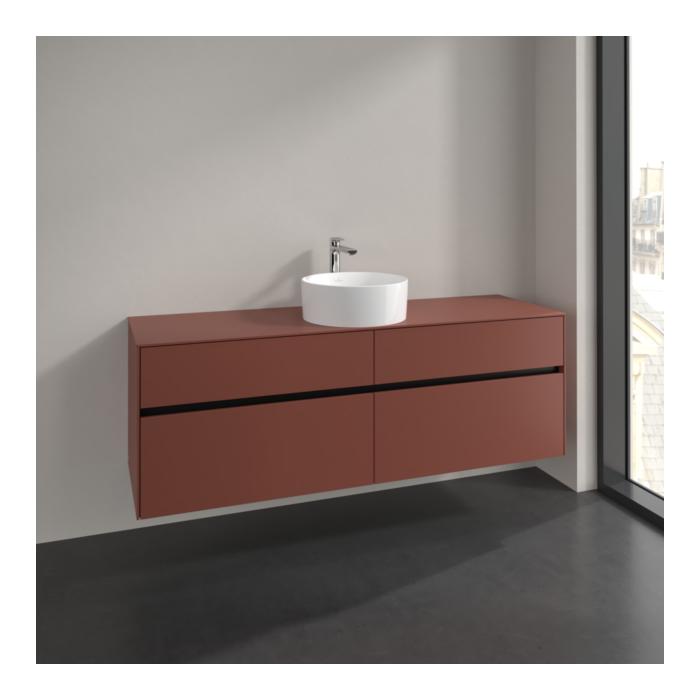 Villeroy Und Boch Collaro Waschtischunterschrank C04900AH 160X54,8X50Cm, Waschtisch Mittig, Wine Red