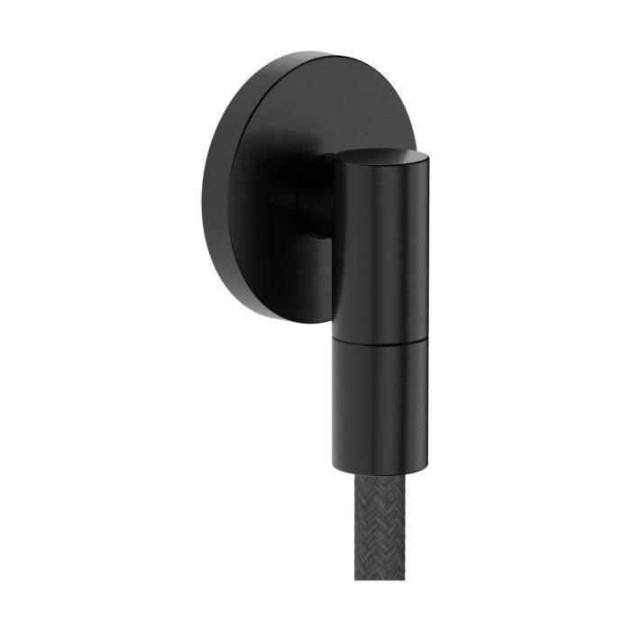 Hansgrohe Fixfit Fine S Wandanschluss 28882340 Mit RüCkflussverhinderer, S, Rund, Brushed Black Chrome