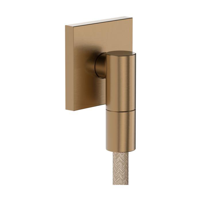 Hansgrohe Fixfit Fine E Wandanschluss 28883140 Mit RüCkflussverhinderer, E, Eckig, Brushed Bronze
