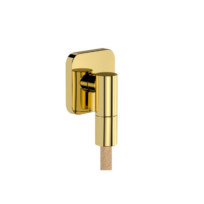 Hansgrohe Fixfit Fine Q Wandanschluss 28884990 Mit RüCkflussverhinderer, Q, Softsquare, Polished Gold Optic