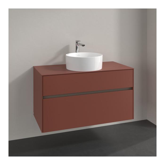 Villeroy Und Boch Collaro Waschtischunterschrank C03800AH 100X54,8X50Cm, Waschtisch Mittig, Wine Red