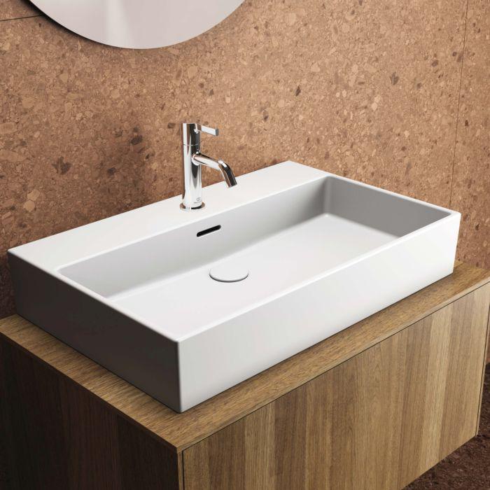 Ideal Standard Extra Waschtisch T3894V1 Mit Hahnloch, Mit ÜBerlauf, Geschliffen, 700 X 450 X 150 Mm, Seidenweiß