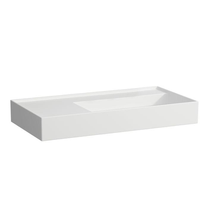 Laufen Kartell Waschtisch 8103397571121, 90X46Cm, Weiß Matt, Ablage Links, O. Hahnl., Saphirkeramik