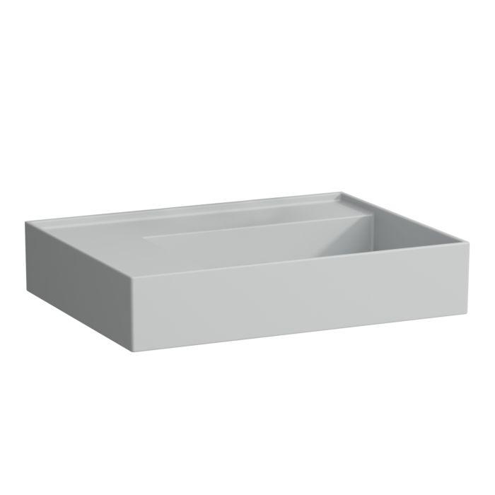Laufen Kartell Waschtisch 8103357591121, 60X46Cm, Grau, Ablage Links, Ohne Hahnloch, Saphirkeramik
