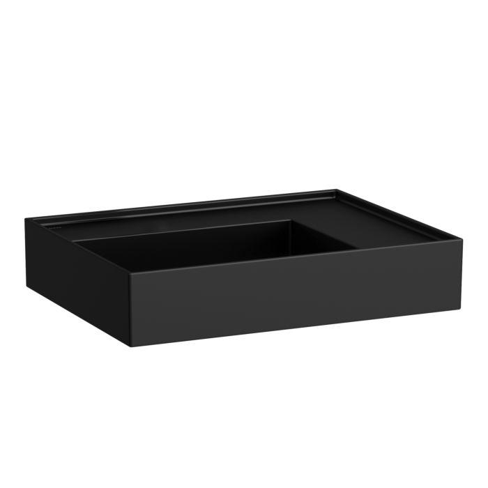 Laufen Kartell Waschtisch H8103347161121 60X46Cm, Ablage Rechts, Ohne ÜBerlauf, Ohne Hahnloch, Schwarz Matt