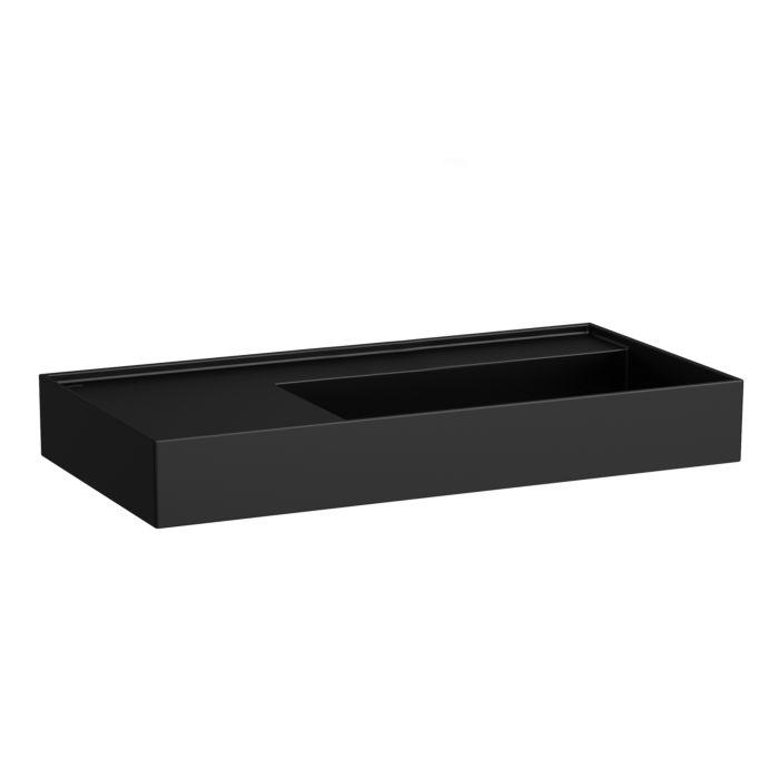 Laufen Kartell Waschtisch H8103397161121 90X46Cm, Ablage Links, Ohne ÜBerlauf, Ohne Hahnloch, Schwarz Matt