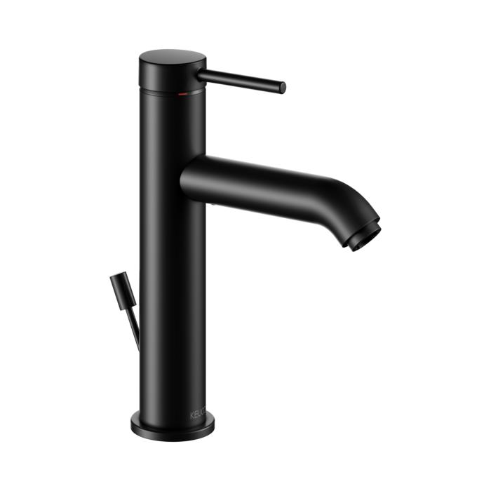 Keuco Ixmo Soft Waschtischarmatur 59501372001 Ausladung 129Mm, Mit Ablaufgarnitur, Rosette Rund, Schwarz Matt