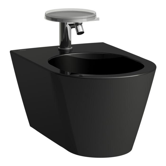 Laufen Kartell Wand-Bidet 8303310203021 Schwarz 37X54,5Cm, 1 Hahnloch, Mit Ab- Und ÜBerlaufventil