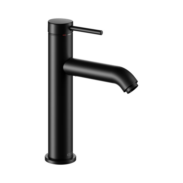 Keuco Ixmo Soft Waschtischarmatur 59501372101 Ausladung 129Mm, Ohne Ablaufgarnitur, Rosette Rund, Schwarz Matt