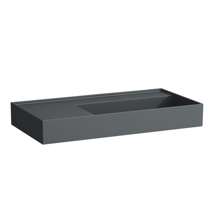 Laufen Kartell Waschtisch H8103397581121 90X46Cm, Ablage Links, Ohne ÜBerlauf, Ohne Hahnloch, Graphit Matt