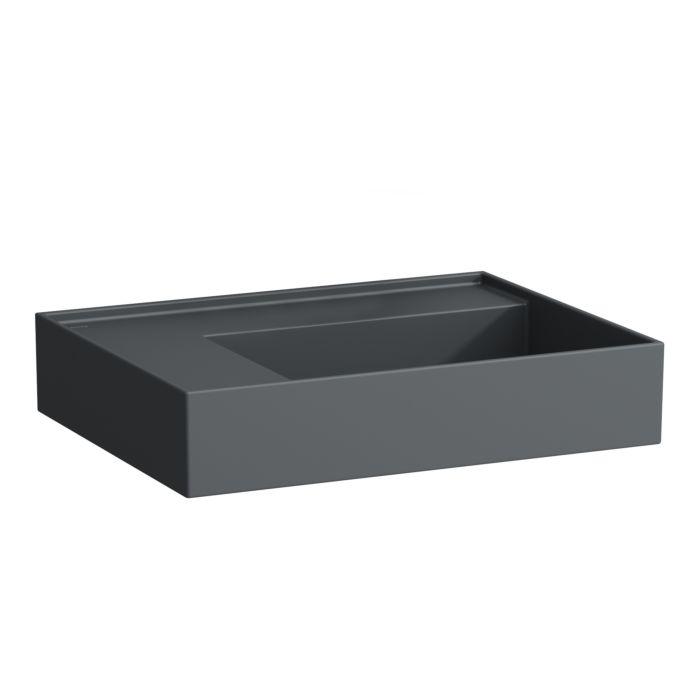 Laufen Kartell Waschtisch H8103357581121 60X46Cm, Ablage Links, Ohne ÜBerlauf, Ohne Hahnloch, Graphit Matt