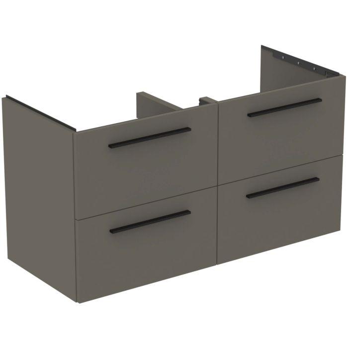 Ideal Standard I.Life B MöBeldoppelwaschtisch-Unterschrank T5278NG 120X50,5X63Cm, 4 AuszüGe, Quarzgrau Matt