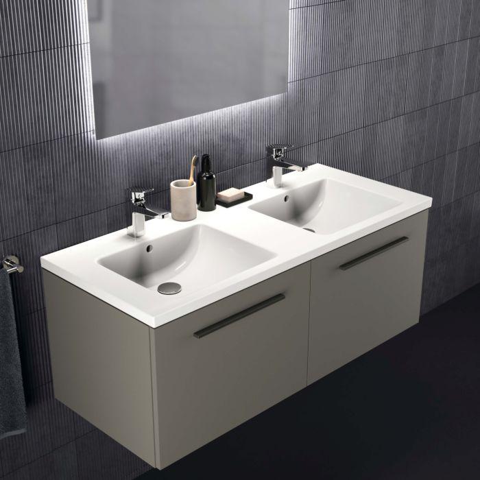 Ideal Standard I.Life B MöBeldoppelwaschtisch-Unterschrank T5277NG 120X50,5X44Cm, 2 AuszüGe, Quarzgrau Matt