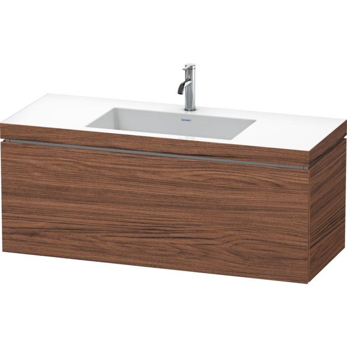 Duravit L-Cube Waschtisch-Unterschrank LC6919O2121 120 X 48 Cm, 1 Hahnloch, Nussbaum Dunkel, 1 Auszug