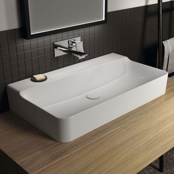 Ideal Standard Conca Waschtisch T383101 Ohne Hahnloch Und ÜBerlauf, Geschliffen, 800 X 450 X 145 Mm, Weiß