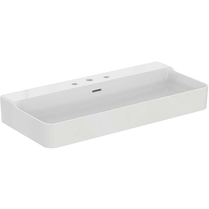 Ideal Standard Conca Waschtisch T383301 Mit 3 HahnlöChern Und ÜBerlauf, Geschliffen, 1000 X 450 X 165 Mm, Weiß