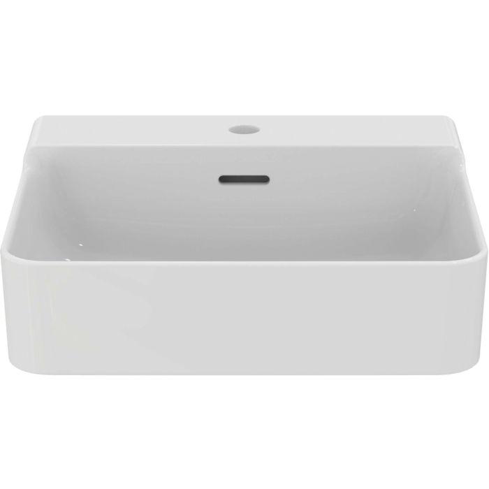Ideal Standard Conca Waschtisch T3812MA Mit Hahnloch Und ÜBerlauf, Geschliffen, 500 X 450 X 165 Mm, Weiß Ideal Plus