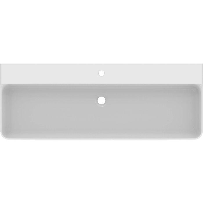 Ideal Standard Conca Waschtisch T3838MA Mit Hahnloch Und ÜBerlauf, Geschliffen, 1200 X 450 X 165 Mm, Weiß Ideal Plus