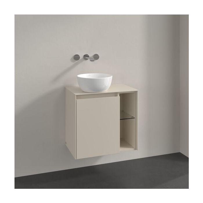 Villeroy Und Boch Collaro Waschtischunterschrank C152B0VN 60X54,8X38Cm, Waschtisch Links, Led-Beleuchtung 2,9 W, Cashmere Grey