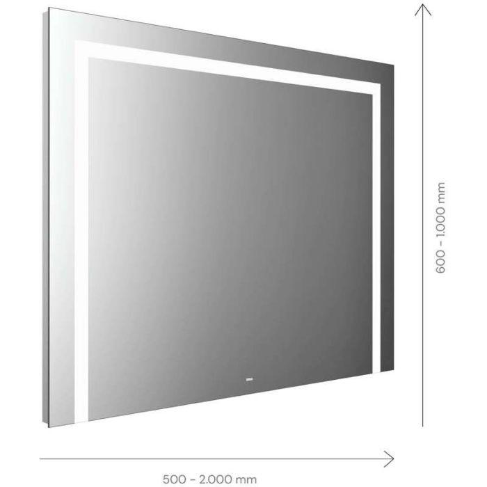 Emco Mi 220 LED-Lichtspiegel 104100009000100 1000 x 900 mm, mit 3 Lichtausschnitten oben, rechts und links