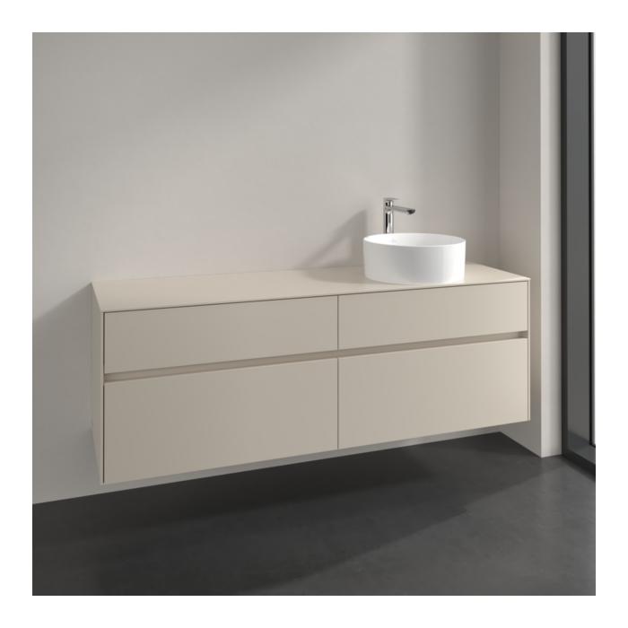 Villeroy Und Boch Collaro Waschtischunterschrank C051B0VN 160X54,8X50Cm, Waschtisch Rechts, Led-Beleuchtung 12W, Cashmere Grey